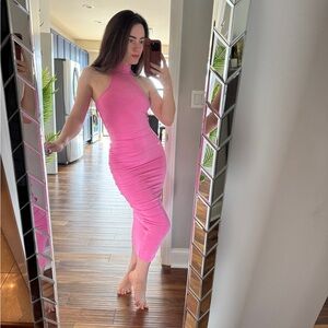 DELTA BY SER.O.YA Vibrant Pink Midi Dress
